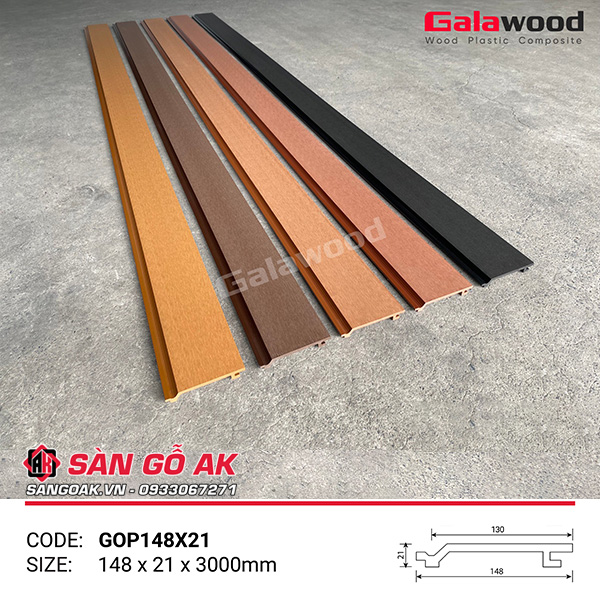 Tấm ốp gỗ nhựa ngoài trời Galawood GOP148X21 Wood