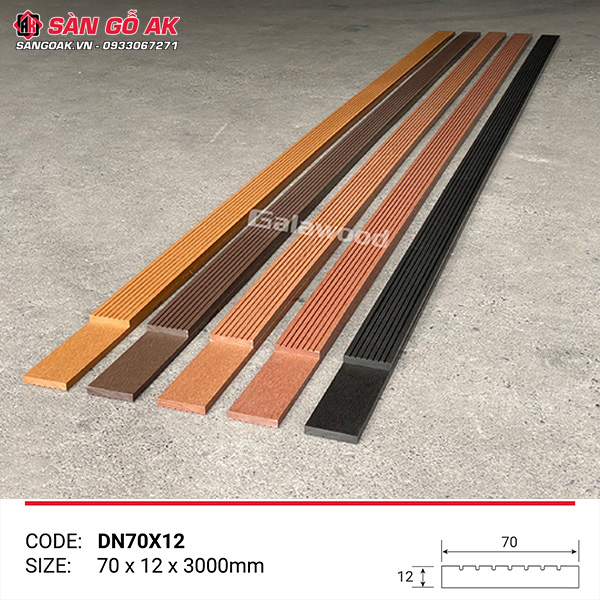 Thanh đa năng gỗ nhựa ngoài trời Galawood DN70X12 Yellow