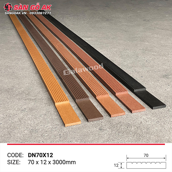 Thanh đa năng gỗ nhựa ngoài trời Galawood DN70X12 Yellow