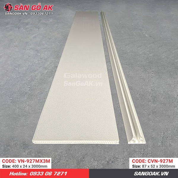 Tấm vách ngăn nhựa vân vải vàng kem Galawood VN-927M