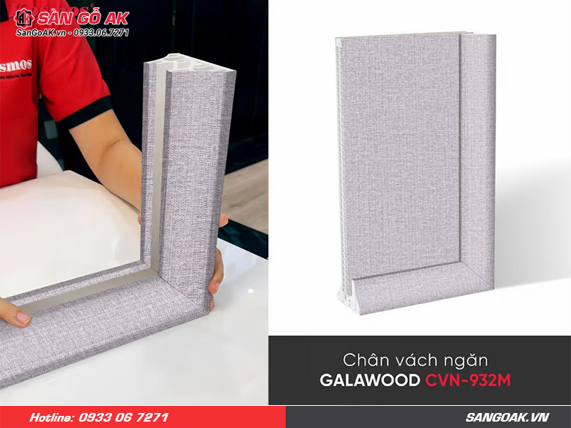 Chân vách ngăn nhựa Galawood CVN-932M vân vải xám