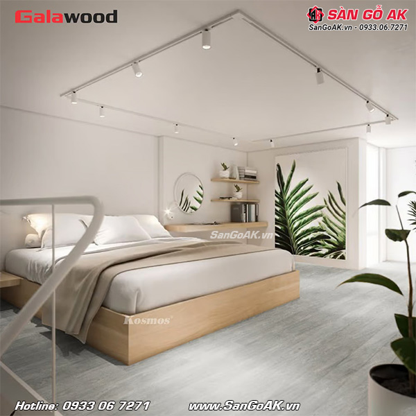 Sàn nhựa chịu lực gác lửng Galawood SCL611 vân gỗ xám nhạt