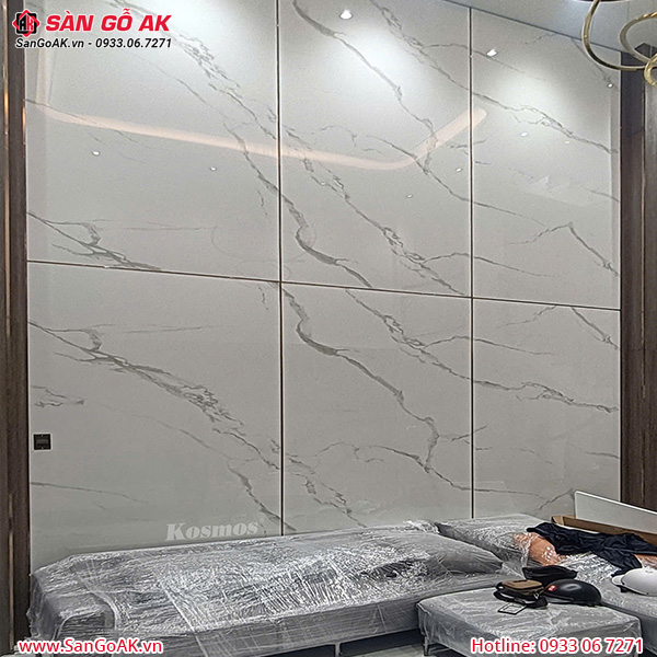 Tấm ốp than tre Pandora Kosmos PET TT-830 vân đá trắng vân mây