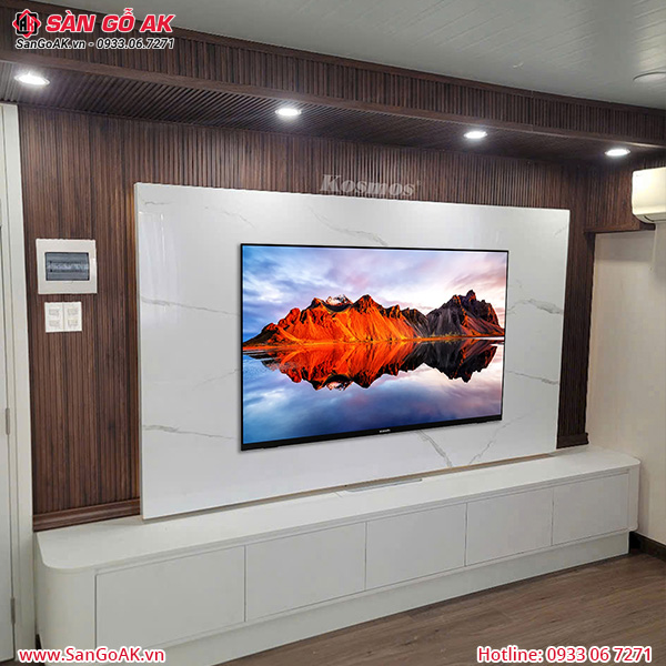 Tấm ốp than tre Pandora Kosmos PET TT-830 vân đá trắng vân mây