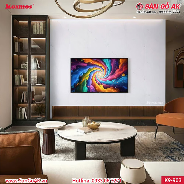 Tấm ốp Nano chân kép 9mm Kosmos K9-903 trắng vân mây