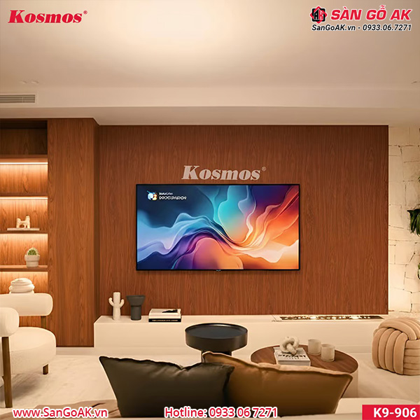 Tấm ốp Nano chân kép 9mm Kosmos K9-906 vân gỗ đỏ cam