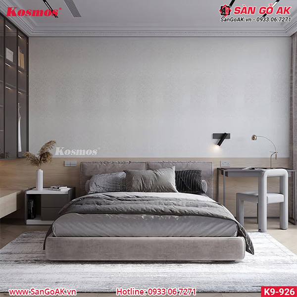 Tấm ốp Nano chân kép 9mm Kosmos K9-926 vân kim loại xước xám bạc