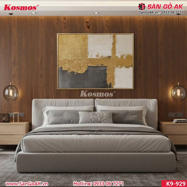 Tấm ốp Nano chân kép 9mm Kosmos K9-929 vân gỗ nâu