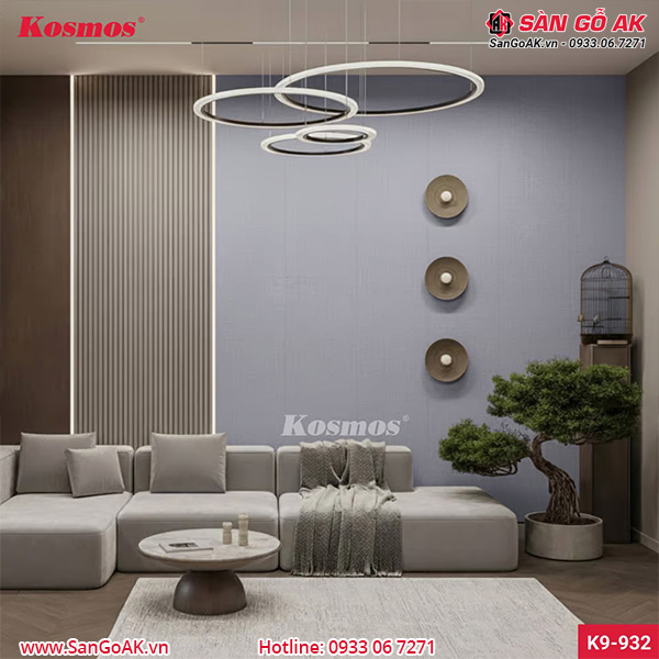 Tấm ốp Nano chân kép 9mm Kosmos K9-932 vân vải xám