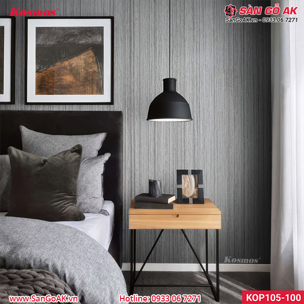 Tấm ốp Nano bản nhỏ Kosmos KOP105-100 xám sọc thẳng
