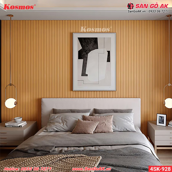 Tấm ốp lam 4 sóng thấp Kosmos 4SK-928 vân gỗ vàng đậm