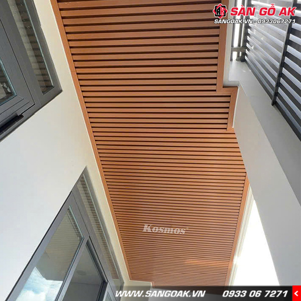 Lam 4 sóng gỗ nhựa ngoài trời ASA Kosmos 4S184X28 Golden Teak