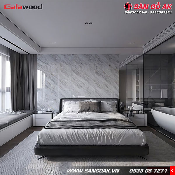 Tấm PVC vân đá Galawood 2.6mm PVC235 dát vàng