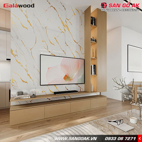 Tấm PVC vân đá Galawood 2.6mm PVC237 dát vàng