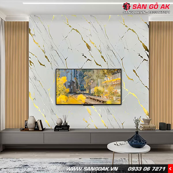 Tấm PVC vân đá Galawood 2.6mm PVC237 dát vàng