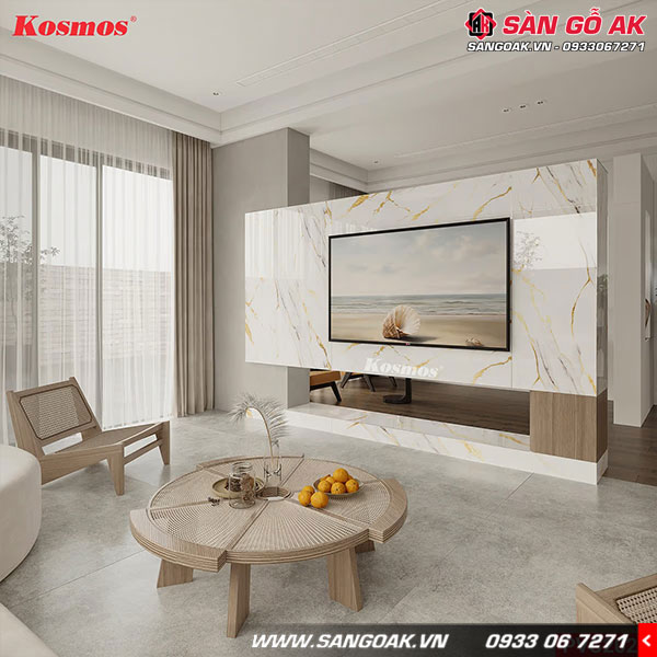 Tấm PVC vân đá Kosmos 2.8mm PVC2029 dát vàng