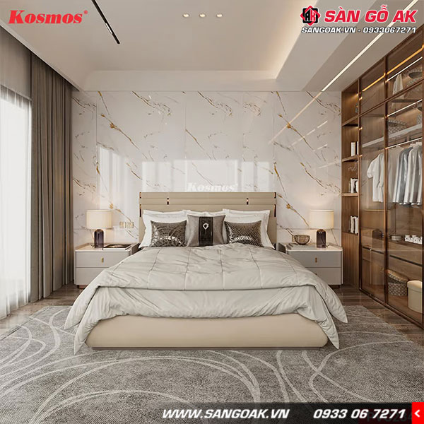 Tấm PVC vân đá Galawood 2.6mm PVC234 dát vàng