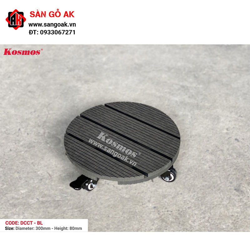 Đế lót chậu cây gỗ nhựa hình tròn DCCT Black