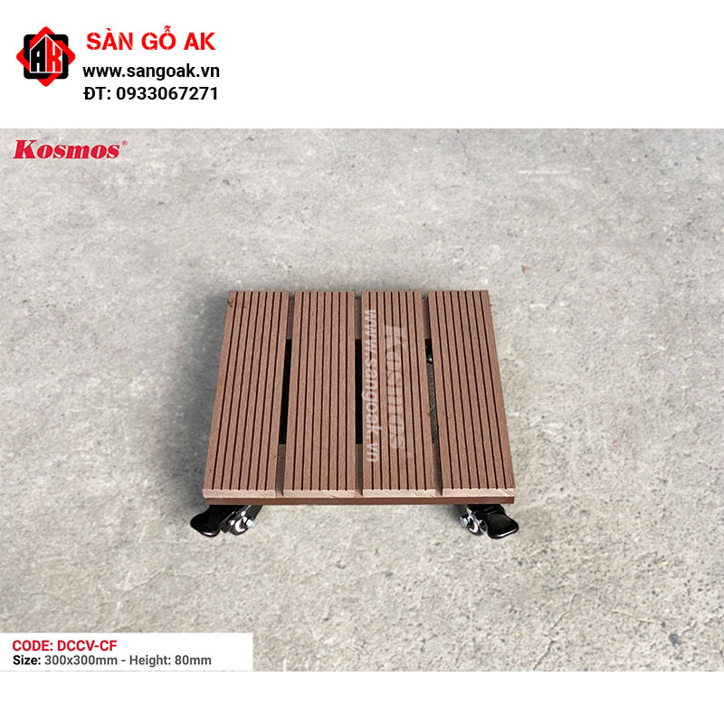 Đế lót chậu cây gỗ nhựa hình vuông DCCV Coffee