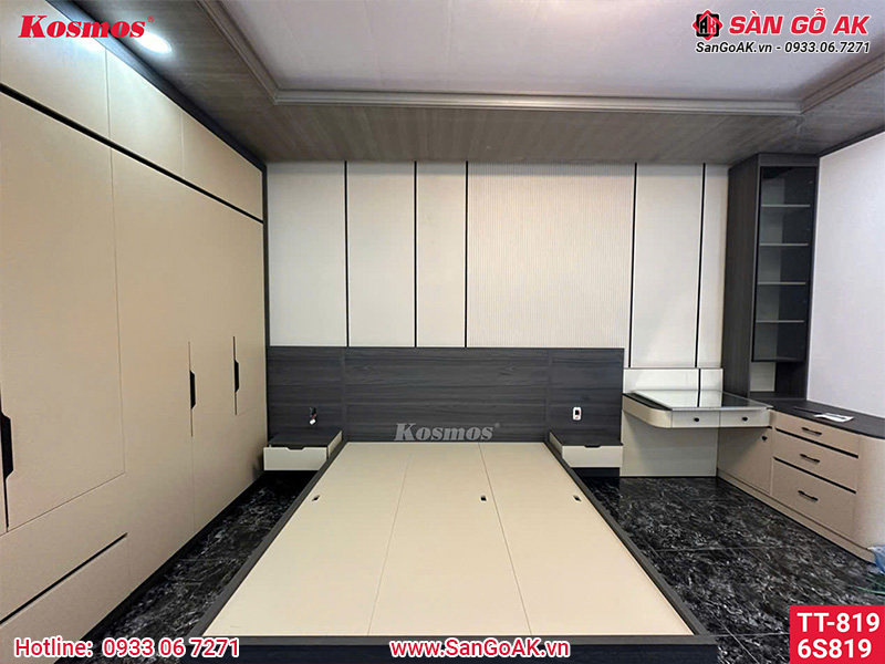 Lam sóng than tre Kosmos 6S-819 vân vải vàng kem ánh kim