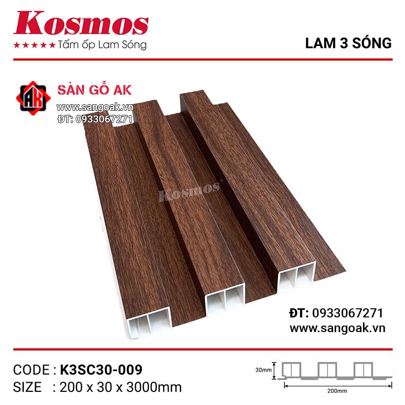 Tấm ốp lam 3 sóng cao SPC Kosmos K3SC30-009