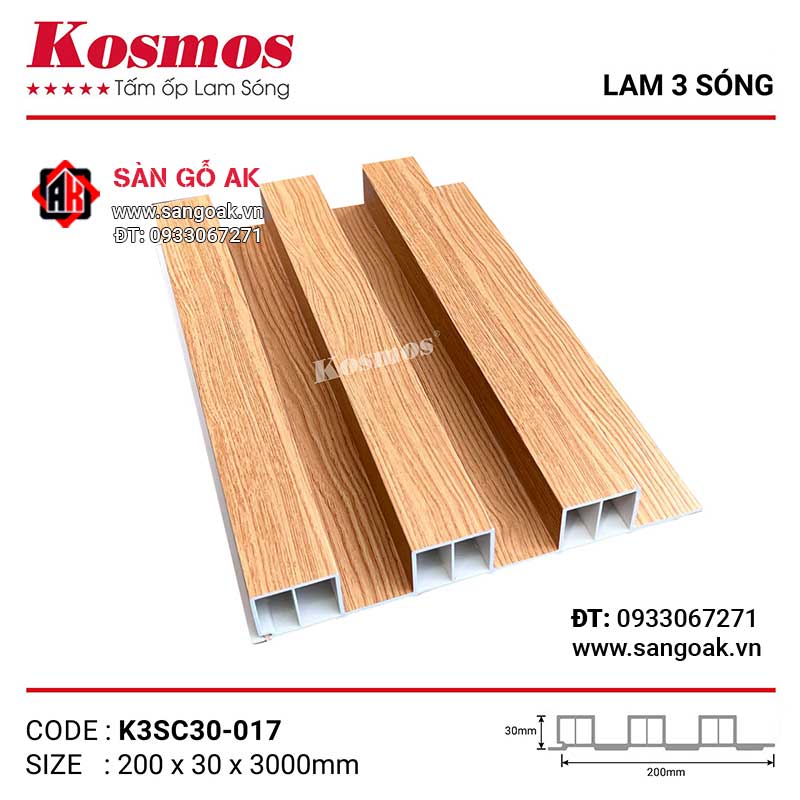 Tấm ốp lam 3 sóng cao SPC Kosmos K3SC30-017