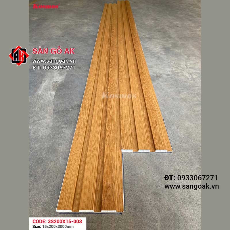 Tấm ốp lam 3 sóng thấp PVC Kosmos 3S200X15-003