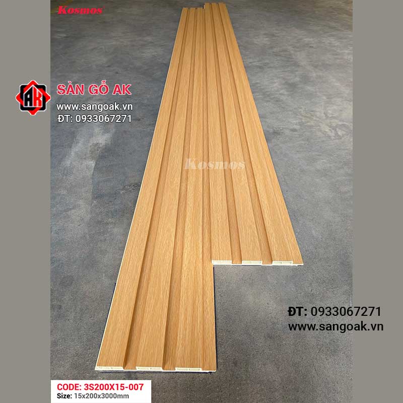 Tấm ốp lam 3 sóng thấp PVC Kosmos 3S200X15-007