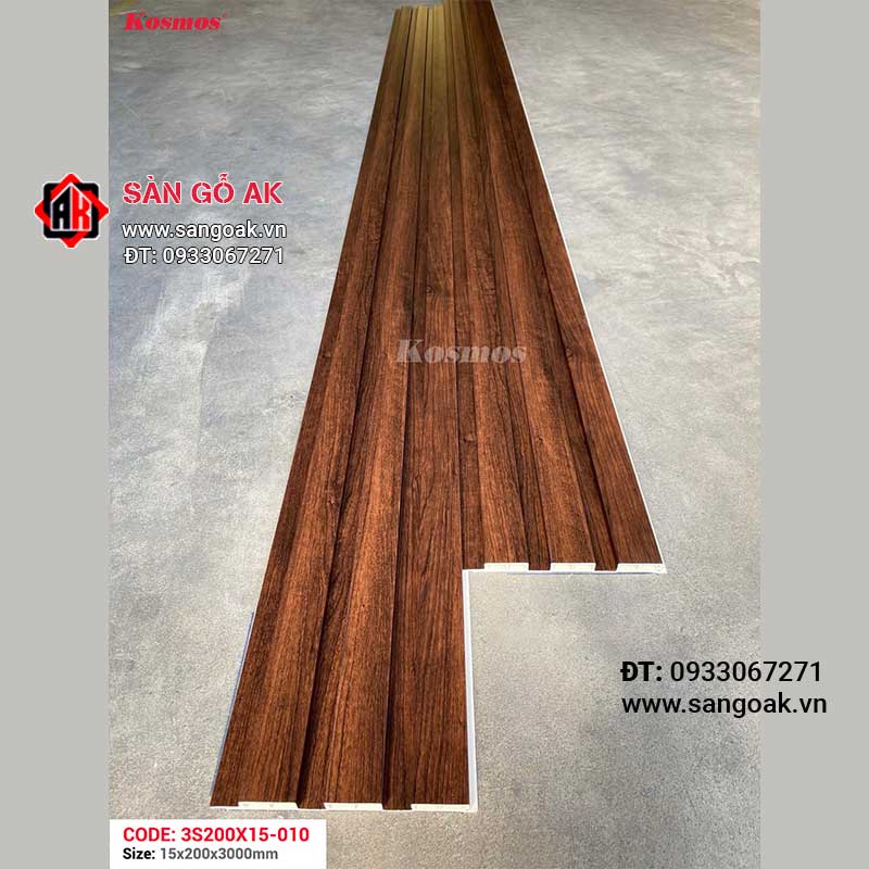 Tấm ốp lam 3 sóng thấp PVC Kosmos 3S200X15-010