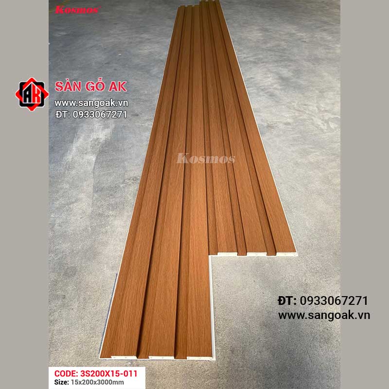 Tấm ốp lam 3 sóng thấp PVC Kosmos 3S200X15-011