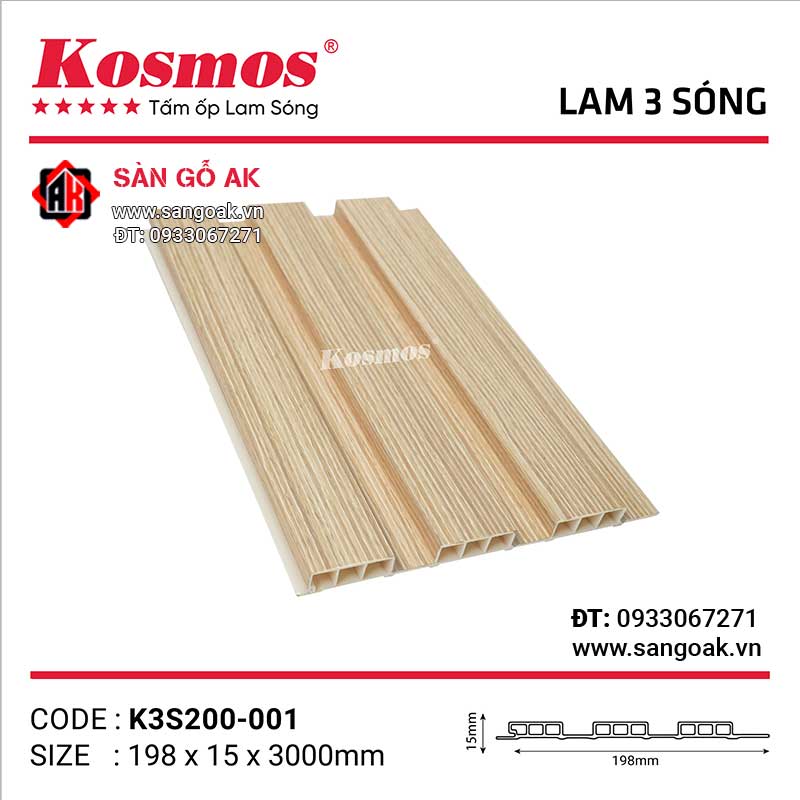 Tấm ốp lam 3 sóng thấp SPC Kosmos K3S200-001