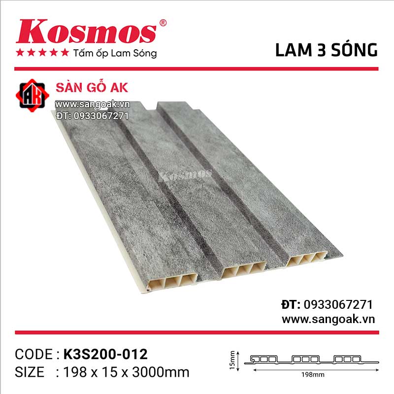 Tấm ốp lam 3 sóng thấp SPC Kosmos K3S200-012