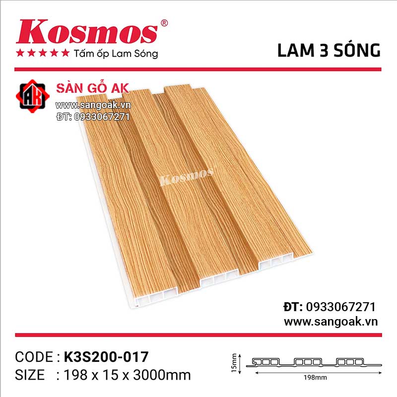 Tấm ốp lam 3 sóng thấp SPC Kosmos K3S200-017