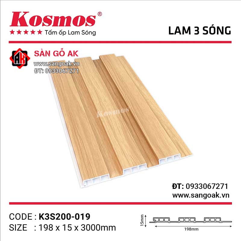 Tấm ốp lam 3 sóng thấp SPC Kosmos K3S200-019