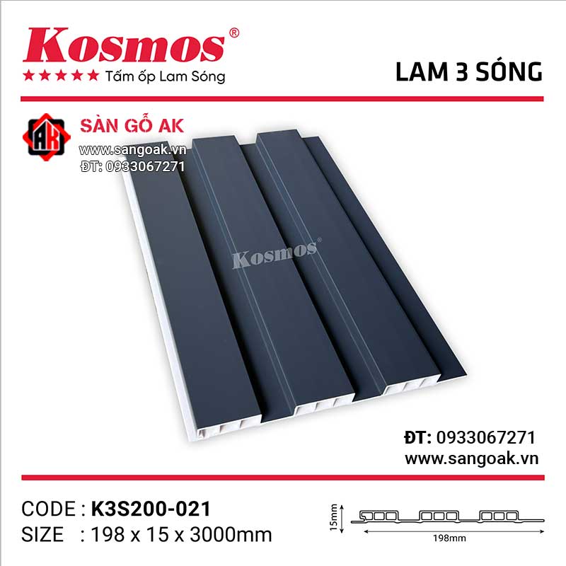 Tấm ốp lam 3 sóng thấp SPC Kosmos K3S200-021