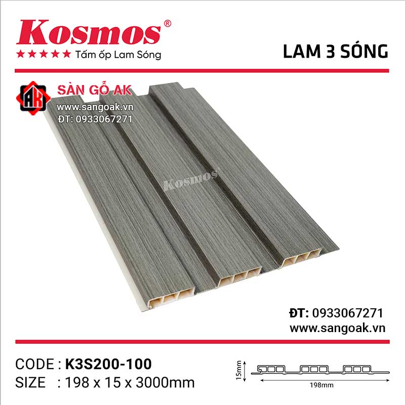 Tấm ốp lam 3 sóng thấp SPC Kosmos K3S200-100