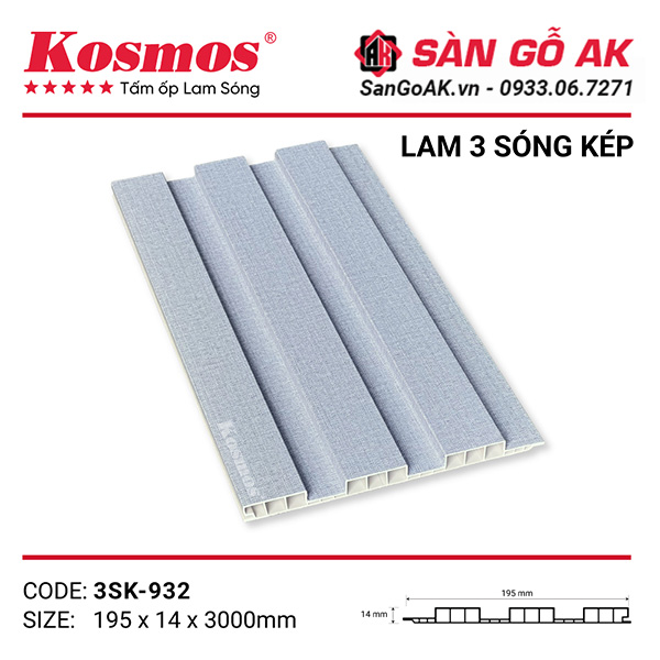 Lam 3 sóng thấp Kosmos 3SK-932 vân vải xám
