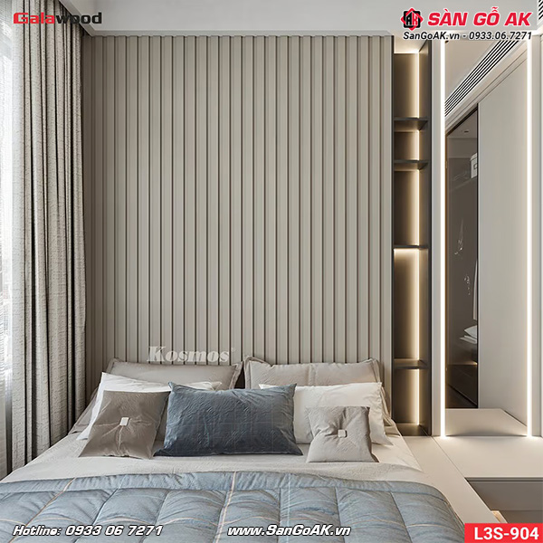 Lam 3 sóng Galawood L3S-904 vân vải xám
