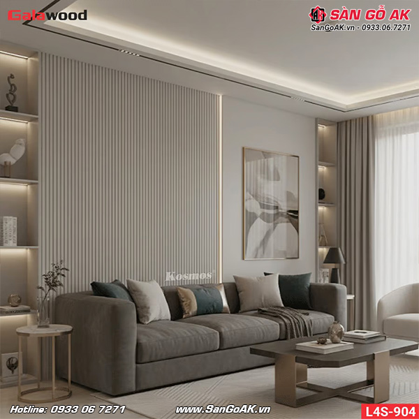 Lam 4 sóng Galawood L4S-904 vân vải xám