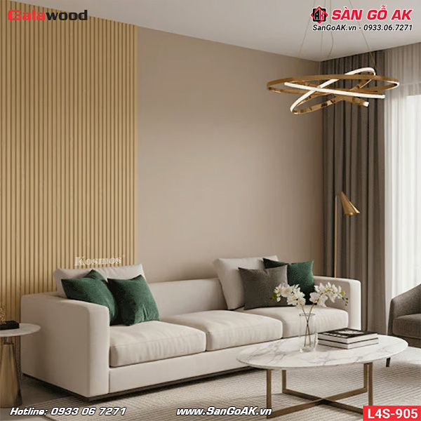 Lam 4 sóng Galawood L4S-905 vân gỗ sồi vàng nhạt