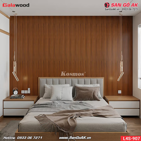 Lam 4 sóng Galawood L4S-907 vân gỗ đỏ cam