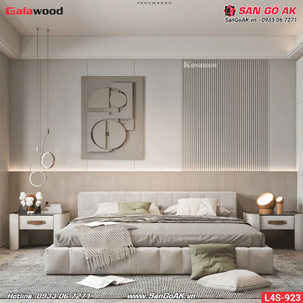 Tấm ốp lam 4 sóng Galawood L4S-923 vân vải xám nhạt