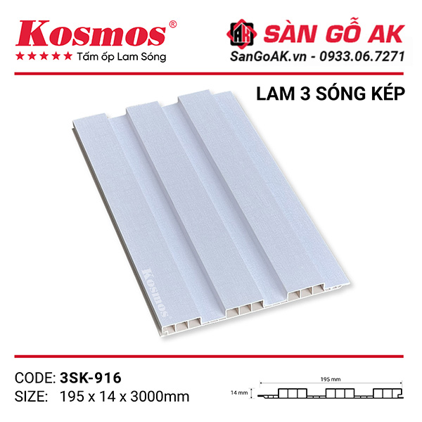 Lam 3 sóng thấp Kosmos 3SK-916 vân giấy trắng