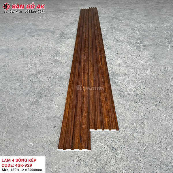 Tấm ốp lam 4 sóng thấp Kosmos 4SK-929 vân gỗ nâu