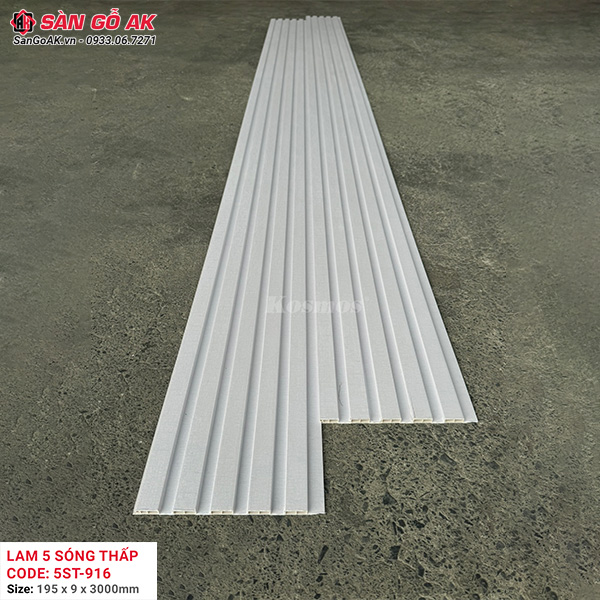 Tấm ốp lam 5 sóng thấp Kosmos 5ST-916 trắng vân giấy