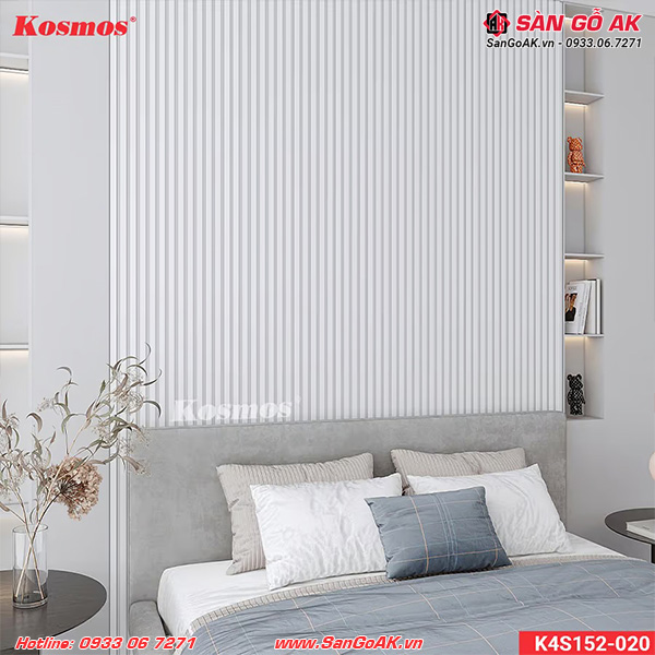 Tấm ốp lam 4 sóng thấp Kosmos K4S152-020 màu trắng đơn sắc