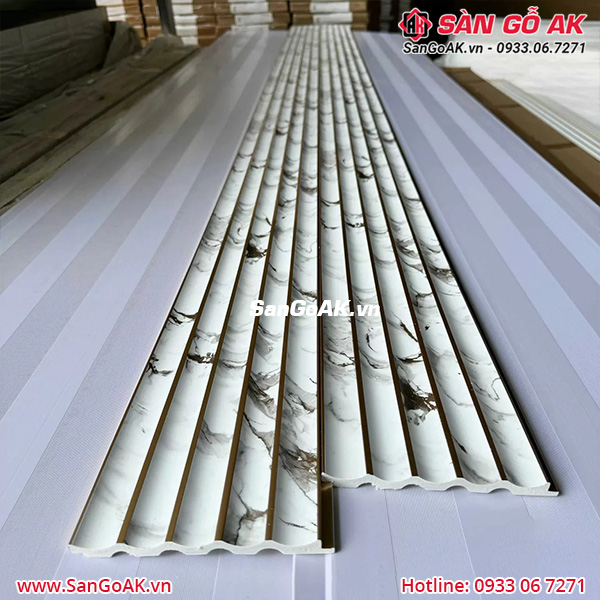 Tấm ốp lam sóng PS bán nguyệt R770-75 vân đá trắng