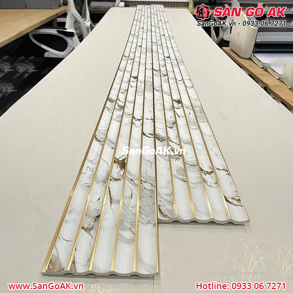 Tấm ốp lam sóng PS bán nguyệt R770-75 vân đá trắng