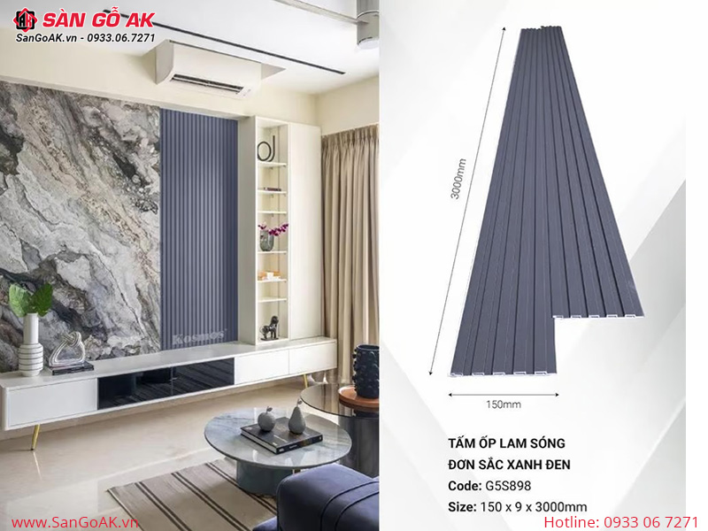Lam sóng than tre Galawood G5S898 vân đơn sắc ánh kim xanh đen