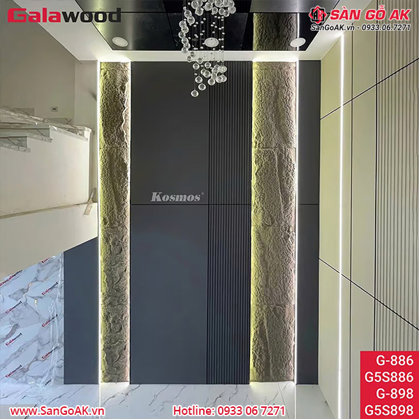 Lam sóng than tre Galawood G5S898 vân đơn sắc ánh kim xanh đen
